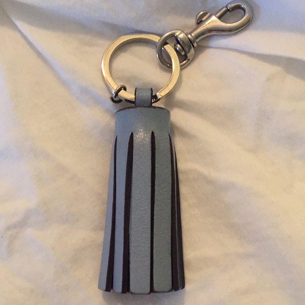 Coach leather fringe keychain